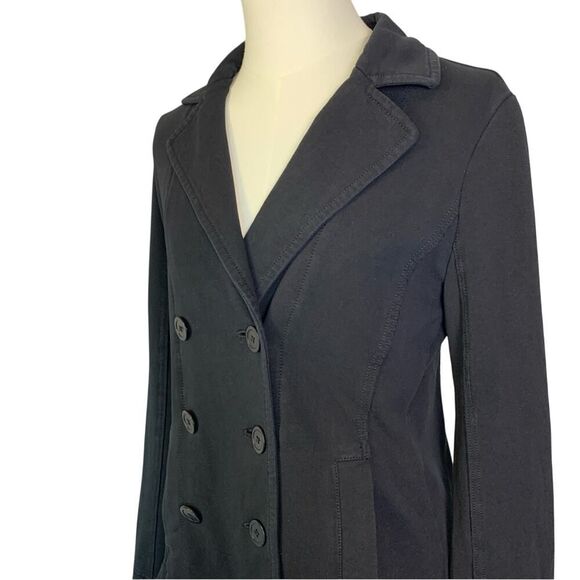 Eileen Fisher Women's Black Stretch Knit Double-Breasted Blazer Jacket Size XS - Picture 4 of 12
